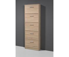 Germania 3604-156 Schuhschrank mit 5 Klappen, in Sonoma-Eiche-Nachbildung, 58 x 169 x 17 cm (BxHxT)