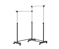 HTI-Line Kleiderständer Sizilia Garderobenhalter Kleiderstange Garderobenwagen Höhenverstellbar Kleiderwagen Rollgarderobe Ausziehbar