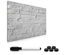 Navaris Magnettafel Magnetpinnwand Memoboard zum Beschriften - 60x40 cm Notiztafel div. Designs - Tafel abwaschbar mit Halterung Magneten Stift