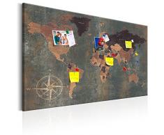 murando - Weltkarte Pinnwand & Vlies Leinwandbild 120x80 cm 1 Teilig Kunstdruck modern Wandbilder XXL Wanddekoration Design Wand Bild - Landkarte Karte Reise Geographie k-A-0057-v-b
