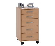FMD 336-001 Rollcontainer Freddy - B/H/T: 33.0 x 63.5 x 38.0 cm, Buche