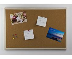 Homedeco-24 Zeus Pinnwand 40 x 60 cm aus Kork mit Rahmen Farbe Birke Dekor