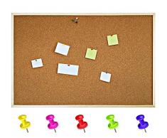 Creative Home 90 x 60 cm Pinnwand Korkwand Kork Memoboard | inkl. 5 Pinwandnadeln | Groß Korkpinnwand Korktafel Holzrahmen | Hergestellt in der EU | Ideal für Büro, Schule, Schlafzimmer und Heim