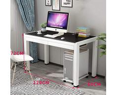 YQ WHJB Computertisch Mit Schubladen,große Einfache Computer Schreibtisch Für Office,Glas Klar 100% Metal Workstation Studium Schreibtisch Espresso-i 120x60x72cm(47x24x28inch)