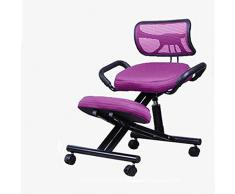 SCDBGY Bürostuhl Ergonomie Netzstuhl Computerstuhl Schreibtischstuhl Stuhl mit hoher Rückenlehne und Verstellbarer orthopädischer Rückenlehne Sitzfläche 71,0 cm * 32,0 cm * 47,0 cm (Color : Purple)