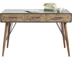 Kare Design Schreibtisch X Factory 3SK, kleiner, schmaler PC-/ Computertisch, Sekretär im Betondesign mit 3 Schubladen, Grau (H/B/T) 76x120x60cm