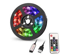 LED Streifen TV Hintergrundbeleuchtung, Sporgo 2m LED Strip Lichterkette, LED Streifen mit Fernbedienung LED Strip Licht Streifen RGB SMD5050 USB Powered für TV PC Computer Schrank