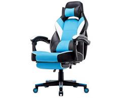 IntimaTe WM Heart Racing Stuhl mit hoher Rückenlehne, Ergonomischer Gaming Stuhl, Bürostuhl aus Kunstleder (Blau)