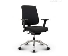 VERSEE Profi Bürostuhl Basic Stoff schwarz,Konferenzstuhl, Drehstuhl, Bürodrehstuhl, Schreibtischstuhl, Ergonomisch, niedrige Rückenlehne, mit Armlehnen, Stuhl, 150 kg belastbarkeit