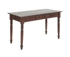 Licht-Erlebnisse Kleiner Schreibtisch Ernie Mahagoni Holz120 x 76 x 58 cm mit Schubladen Kolonialstil Hobbytisch