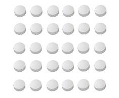 30x Magnete Ø 24mm, Haftmagnete für Whiteboard, Kühlschrankmagnet, Magnettafel, Magnetwand, Magnet Rund, Weiß