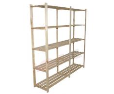 HOLZREGAL B-03 5 BÖDEN BÜCHERREGAL MASSIVHOLZREGAL KELLERREGAL BÜROREGAL 170x170x40 cm