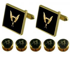 Sekretär Gold Manschettenknöpfe Freimaurer 5 Shirt Dress Bolzen Box Set