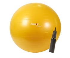 Gymnastikball Deluxe Anti Burst Grün / Anthrazit Metallic und Gelb verschiedene Größen 55 cm, 65 cm, 75 cm, 85 cm, 95 cm Sitzball Fitnessball Medizinball inkl. Handpumpe antiburst (Gelb, 65 cm)