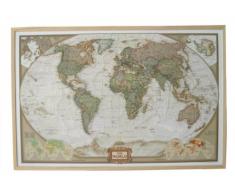 National Geographic Weltkarte auf Kork-Pinnwand, 90x60cm