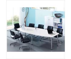 KONFERENZTISCH CHROMF. LGRAU