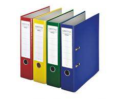 Leitz 230136 Ordner Plastik Chromos, mit Schlitzen, A4, breit, rot