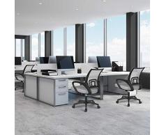 Yaheetech Bürostuhl ergonomischer Drehstuhl Schreibtischstuhl Chefsessel Bürodrehstuhl höhenverstellbar Wippfunktion Grau fürs Büro, Arbeitszimmer