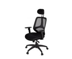 AMSTYLE Bürostuhl FLORENZ 2 Bezug Stoff Schwarz Schreibtischstuhl höhenverstellbar Design 120 kg Chefsessel ergonomisch Drehstuhl hohe Rücken-Lehne mit Armlehnen verstellbar X-XL Hochlehner Kopfstütze