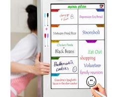 TTMOW Magnetische Wöchentliche Planer Kühlschrank Menü Planer Wöchentliche Magnettafel für Einkaufsliste Wochenplan, Wöchentliche Menü Planer Notiz Board Memoboard (4 Kostenlose Stift im Lieferumfang)