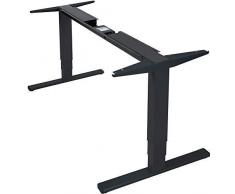 boho möbelwerkstatt Premium Line - TÜV geprüfter, elektrisch stufenlos höhenverstellbarer Schreibtisch in Schwarz mit Kollisionschutz, Memory-Steuerung und Softstart/Stop Funktion. Made IN Germany