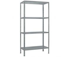 Schulte Regalwelt Lagerregal mit 4 Metallböden, 180x80x40cm Regalsystem, Steckregal mit einfacher Montage ohne Verschrauben, Traglast je Boden 65 Kg (260 Kg Gesamttraglast)