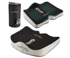 Carttiya Memory Schaum Sitzkissen Büro - Ergonomisches Steißbein Stuhlkissen für Bürostuhl, Autositz, Schwarz