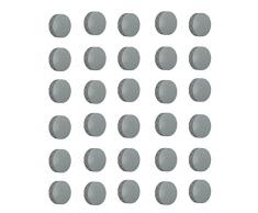 30x Magnete, Grau Ø 24mm, Haftmagnete für Whiteboard, Kühlschrankmagnet, Magnettafel, Magnetwand, Magnet Rund