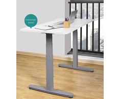 Exeta ergoSMART Elektrisch höhenverstellbarer Schreibtisch -System TÜV Rheinland Zertifiziert- mit 2 Motoren, 3-Fach-Teleskop, Memory-Funkt. und Softstart/-stopp, höhenverstellbares Tischgestell grau