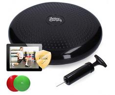 Jung & Durstig Original Balance Pad | Gleichgewichtskissen inkl Luftpumpe | Balancekissen | Sitzkissen zur Stabilisierung des Körpers | Luftkissen für Büro Fitness und Yoga