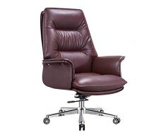 YGB Bürostuhl,Orthopädischer Chefsessel Ergonomischer Schreibtischstuhl Höhenverstellbarer Bürostuhl(Brown)