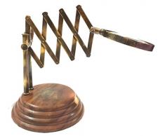 Vintage Antik Stil Messing Glas Lupe Schreibtisch Objektiv Channer 10,2 cm Lupe