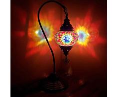 NEU SPECIAL - Türkisch Lampe / Marokkanische Lampe Tiffany Stil Glas Schreibtisch Tisch Lampe - W1