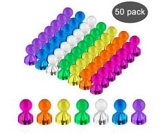 TRAYBRAY Whiteboard Magnete, 50 Stück N52 Extrem Staker Neodym Magnet 11 x 17mm Kunststoffmagnet Kegelmagnete Kühlschrank Magnete für Magnettafel, Whiteboard, Pinnwand- mit Aufbewahrungs Box