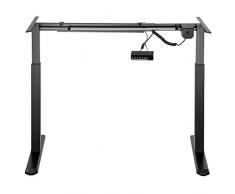 Exeta ergoEASY Elektrisch höhenverstellbarer Schreibtisch (Vers. 2019), 2-fach-Teleskop,Memory-Funkt. und Softstart/-Stopp, elektrisch höhenverstellbares Tischgestell schwarz –für gängige Tischplatten