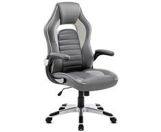 IntimaTe WM Heart Ergonomischer Gaming Stuhl, Hochverstellbarer Computerstuhl, Bürostuhl aus Kunstleder 360 Grad drehbar, Schreibtischstuhl 150kg Belastbarkeit (Grau+Schwarz)