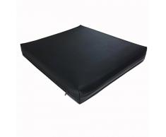 Dibapur® Rollstuhlkissen Chefsessel ca.40 cm x 40 cm x 4 cm /Schwarzen Kunstleder Bezug (Flamm hemmend) Visco Sitzkissen Viscoelastische Antidekubitus