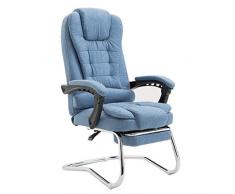 JLL Drehbarer ergonomischer Chefsessel aus Leder auf Chrombasis mit hoher Rückenlehne (Grau)
