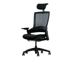 Ergotopia® NextBack | Ergonomischer Bürostuhl gegen Rückenschmerzen | Mit integrierter Lordosenstütze | Zusätzliche Kopfstütze gegen Nackenschmerzen (Schwarz)