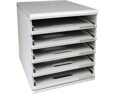 Exacompta 303040D Ablagesystem Modulo A4, 5 offene laden, lichtgrau