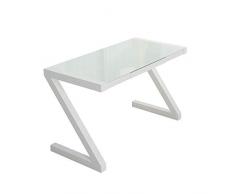 NJYT Beistelltisch Ausgeglichenes Glas-Computer-Schreibtisch platziert Keyboard Home Desk Einfache Studie Schreibtisch Schreibtisch Startseite Esstisch (Size : 100x50cm)