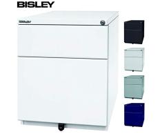 BISLEY OBA Rollcontainer Weiß mit Hängeregister | Bürocontainer aus Metall abschließbar | Tischcontainer mit Rollen | in 4 Farben