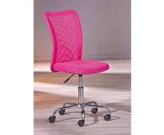 Links 99803154 Schreibtischstuhl für Kinder höhenverstellbar, Metallfuß Mesh PU, 43 x 56 x 88-98 cm, pink
