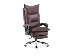 TTYY Bürostuhl Höhenverstellbarer Bürostuhl mit Ausziehbarer Fußablage Extra Großer Orthopädischer Chefsessel Ergonomischer Gaming Stuhl(Schwarz), Brown