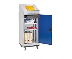QUIPO Stehpult-Kombiset | Werkzeugschrank mit Schreibpult | Roll-Unterbau mit Schubladen und Fachböden | Lichtgrau