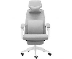 ZBYY Gaming-Stuhl Mit Fußstütze Ergonomischer Bürostuhl Drehbarer Netzstuhl Mit Hoher Rückenlehne Einstellbare Kopfstütze Und Lordosenstütze