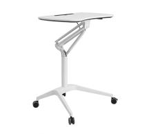 SONGMICS höhenverstellbares Stehpult, Laptoptisch, mobil mit Rollen, auch als Sitzpult geeignet, Weiß LAD02WT
