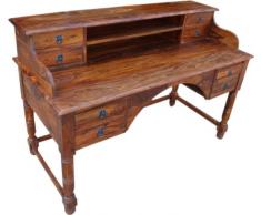Guru-Shop Kolonialstil-Schreibtisch 150 cm Breit - Modell 6, Braun, Schreibtische & Schreibpulte