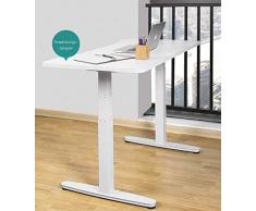 Exeta ergoSMART Elektrisch höhenverstellbarer Schreibtisch -System TÜV Rheinland Zertifiziert- mit 2 Motoren, 3-Fach-Teleskop, Memory-Funkt. und Softstart/-stopp, höhenverstellbares Tischgestell weiß