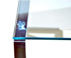 CHYRKA® Bürotisch Computertisch Beistelltisch Edelstahl Schminktisch Moderne Design Glas Schreibtisch (140x60 cm)